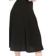 thumbnail image 5 of Moa Collection Women's Solid Flared Lightweight Elastic High Waist Long Midi A-line Skirt, 5 of 6
