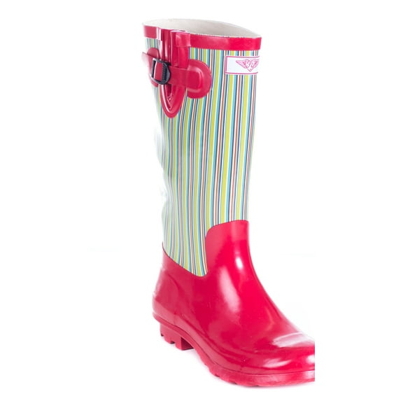 Women Rubber Rain Boots - Retro Red