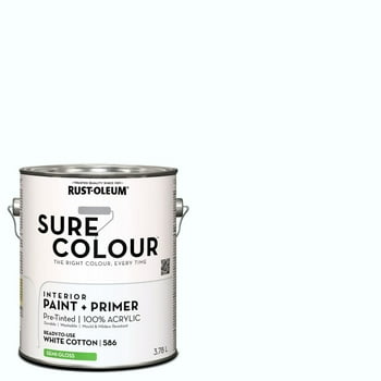 Rust-Oleum Sure Colour™ Paint + Primer, Interior Semi-Gloss, White Cotton 3.78 L