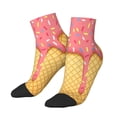 thumbnail image 2 of Bingfone Pink Ice Cream Design Patterned Men'S Women'S Casual Cotton Socks, 2 of 9