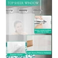thumbnail image 4 of No Hook Shower Curtain with Snap-in Liner, Teal Floral Waterproof Fabric Bathroom Curtains, Botanical Blossom Motif Boho Grey Stripes Bath Curtains & Mesh Top Window 66"x72", 4 of 6
