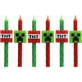 thumbnail image 5 of Minecraft Birthday Cake Candles | 6 Birthday Candles for Cake Decorations, Red & Green Striped Candles, Cake Toppers for Minecraft Party, 5 of 6