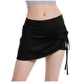 thumbnail image 2 of uublik Flowy Running Shorts for Women Lounge Shorts Casual Comfy Drawstring High Waist Running Shorts Black, 2 of 5