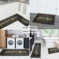 thumbnail image 6 of Coffee Black Vintage Pattern Style Kitchen Mat Water Proof Non-Slip, Absorbent Mats Set Of 2 for Sink Waterproof Runner Rug for Laundry Room,kitchen Mats 17.7x24+17.7x48inch, 6 of 7
