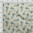 thumbnail image 3 of oneOoneCottonJerseyBeigeFabricAsianJapaneseKoiFishCraftProjectsDecorFabricPrintedByTheYard58InchWide, 3 of 4