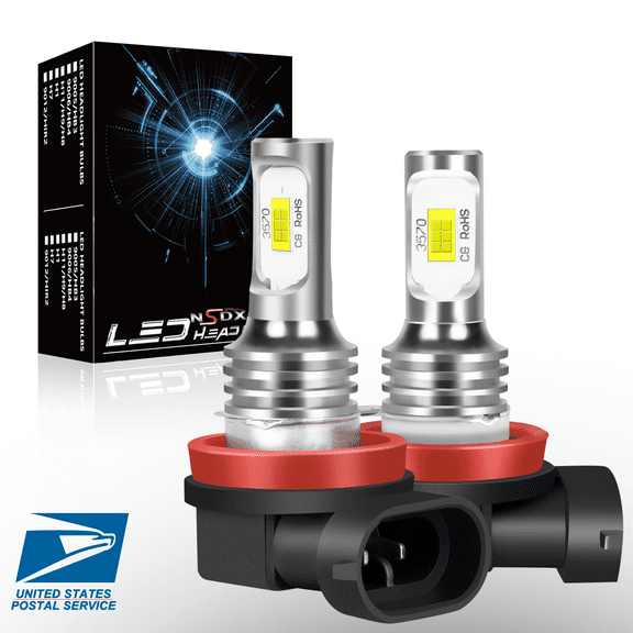 H11 LED Headlight Kit 6000K White Bulbs Low Beam for Toyota Camry 2007-2017 2PC