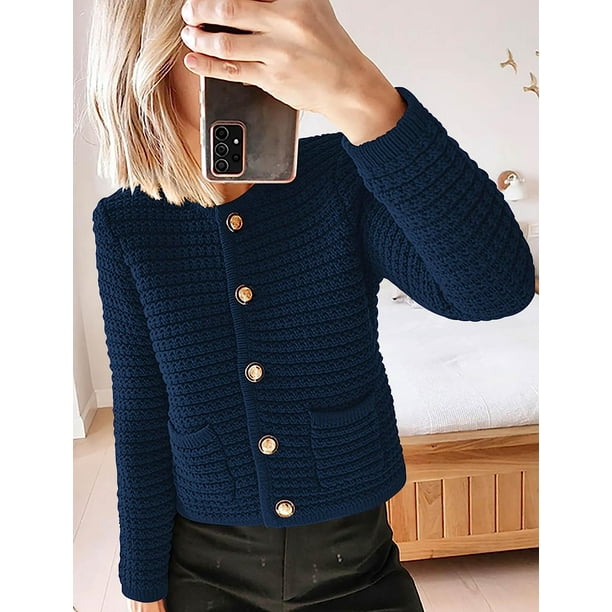 Womens 2023 Cardigan Sweaters Fall Open Front Button Down Long