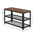 thumbnail image 5 of VASAGLE 3-Tier Shoe Rack Bench11.8 x 28.7 x 17.7 Inches Shoe Shelf Storage Bench with Metal Mesh Shelves and Seat Free Standing Shoe Organizer for Entryway Hazelnut Brown and Black, 5 of 6