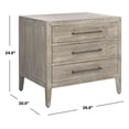 thumbnail image 3 of SAFAVIEH Couture Ariella Modern Nightstand with 3 Drawers, Light Grey, 3 of 15