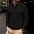 thumbnail image 4 of MXALUOB Men's Corduroy Jackets Button Front Work Jacket with Flap Pockets Long Sleeve Textured Overshirt Regular Fit Casual Workwear, 4 of 6