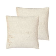 Better Homes & Garden Set of Two Faux Fur Decorative Pillows with Down Alternative Fille, Beige, 20" x 20"