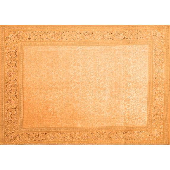 Ahgly Company Indoor Rectangle Abstract Orange Contemporary Area Rugs, 8' x 10'