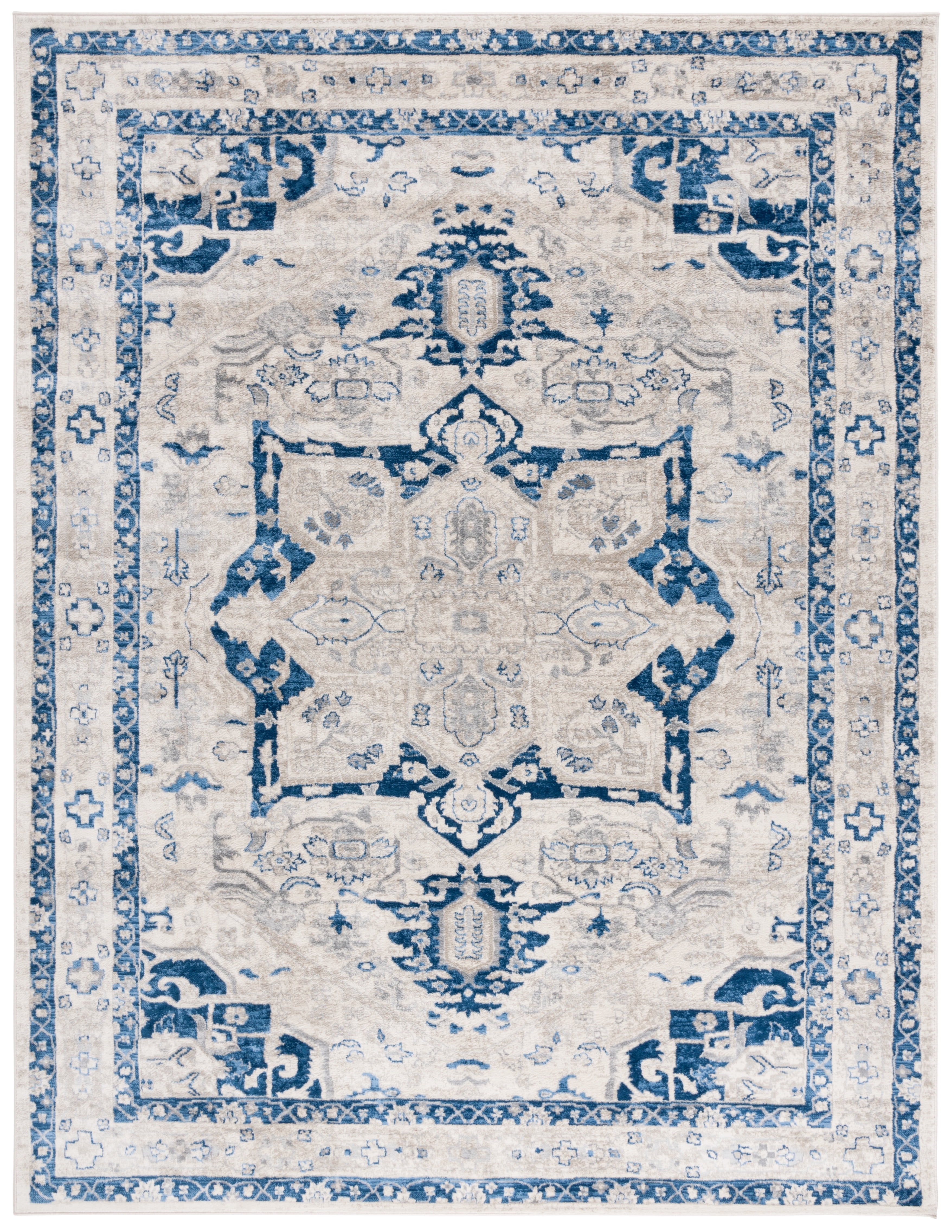 SAFAVIEH Brentwood Ezra Oriental Area Rug, Beige/Blue, 8' x 10'