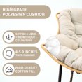 thumbnail image 6 of WGYPRIME Modern Egg Rocking Chair, Larger Outdoor Rattan Upholstered Arm Chair, Single Sofa Chair for Bedroom, Living Room, Porch, Garden, Lawn Beige, 6 of 11