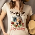 thumbnail image 4 of Saddle Up Jolly Holiday Shirt | Horse Christmas Graphic Tee, White, Size S, 4 of 6