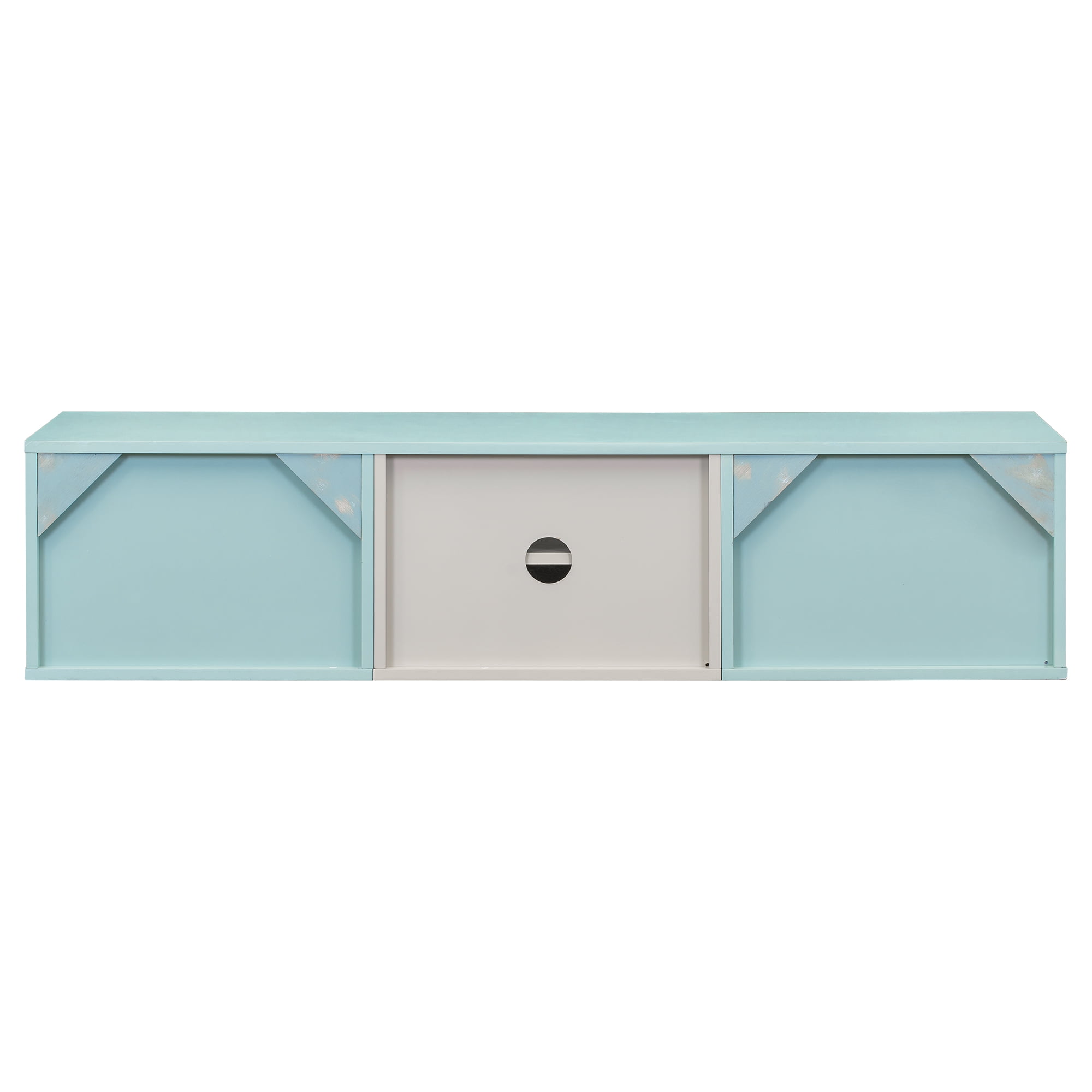 Resenkos Floating TV Stand Wall Mounted with Adjustable shelves, Modern High Gloss Entertainment Center for 70Inch TVs, Blue Resenkos Floating TV Stand Wall Mounted with Adjustable shelves, Modern High Gloss Entertainment Center for 70Inch TVs, Blue