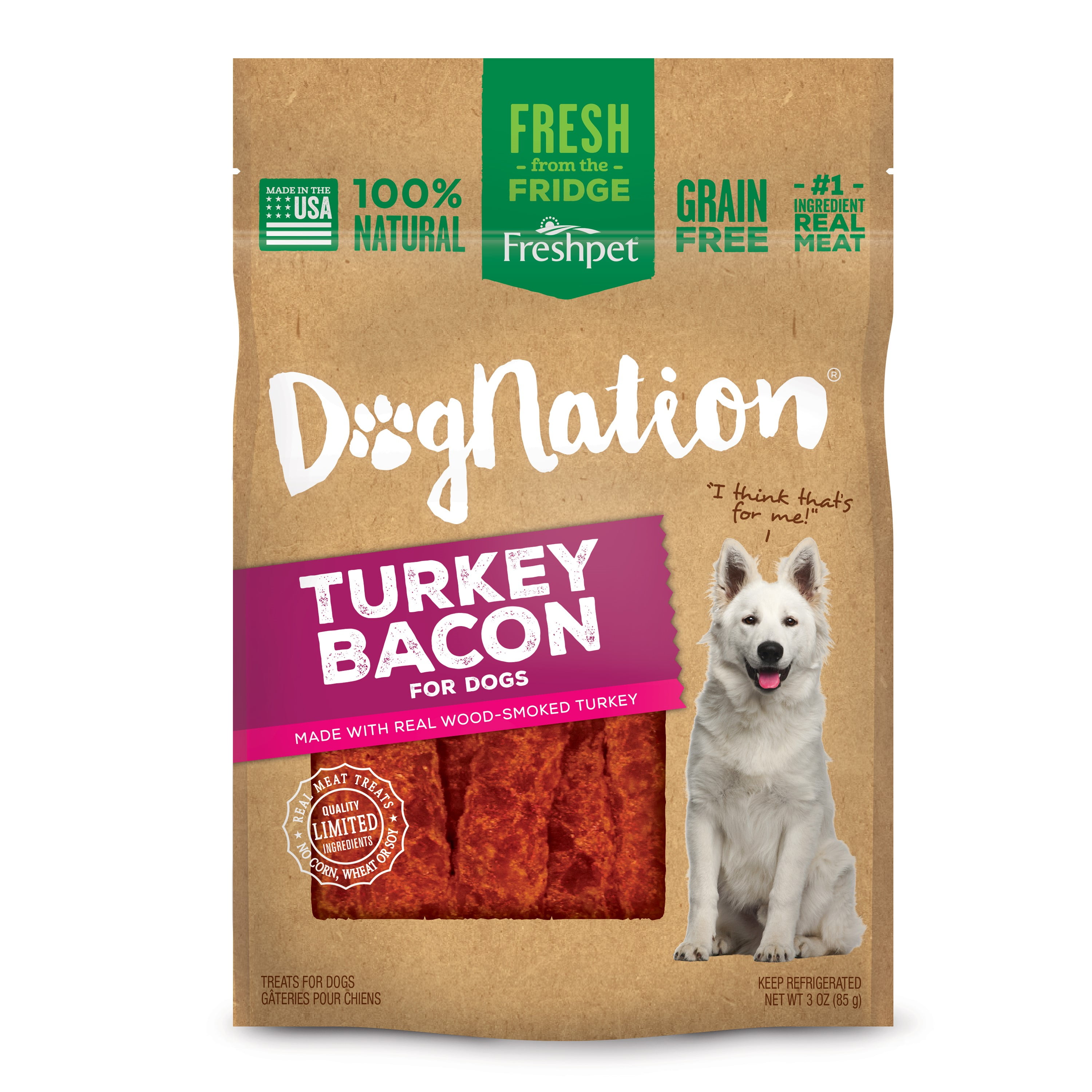 Freshpet Dognation Turkey Bacon Treats, 3 Oz