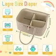 thumbnail image 7 of DIY.STORE Large Diaper Caddy Organizer for Baby, Portable Baby Basket with Handles, Baby Gift Basket for Newborn, Diaper Organizer for Changing Table and Car- Brown, 7 of 7