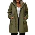 thumbnail image 2 of Xaqiouau Womens Waterproof Rain Jacket Hooded Lightweight Raincoat Casual Windbreaker Long Outdoor Coat With Pockets, 2 of 8