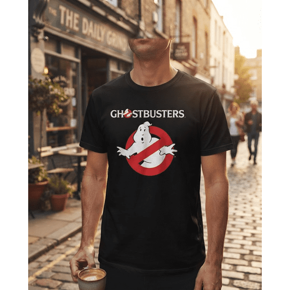 Classic Ghostbusters Logo T-Shirt Retro 80s Sci-Fi Comedy Movie Graphic Tee