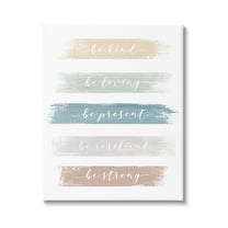 Stupell Industries Inspiring Brush Stroke Phrases Be Strong Pastels Graphic Art Gallery Wrapped Canvas Print Wall Art, Design by Graffitee Studios