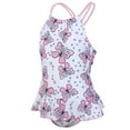 thumbnail image 5 of Kids Girls Ruffle Bathing Suit Cute One-Piece Swimsuit Beachwear Criss-Cross Back Monokini, 5 of 5