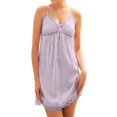 thumbnail image 1 of Gibobby Pijamas mujer calientitas Camisón y de satén para mujer, ropa de dormir Sexy, vestido de noche, negligés cortos(Morado,G), 1 of 5