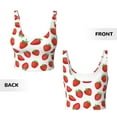 thumbnail image 5 of Haiem Strawberries Pattern Womens Sports Bra - U Neck Padded Low Impact Yoga Bra Workout Crop Top Gym Moisture-Wicking Workout Vest -, 5 of 9