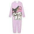 thumbnail image 4 of Kuromi And My Melody Hooded Union Suit Pajama Soft Comfy PJs Sleepwear, 4 of 7