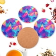 thumbnail image 6 of Rainbow Triangle Drinks Coasters, Non-Scratch Cork Base Round Cups Mats for for Wooden Coffee Table, Cool Housewarming Gift for Home Decor, 6 of 7