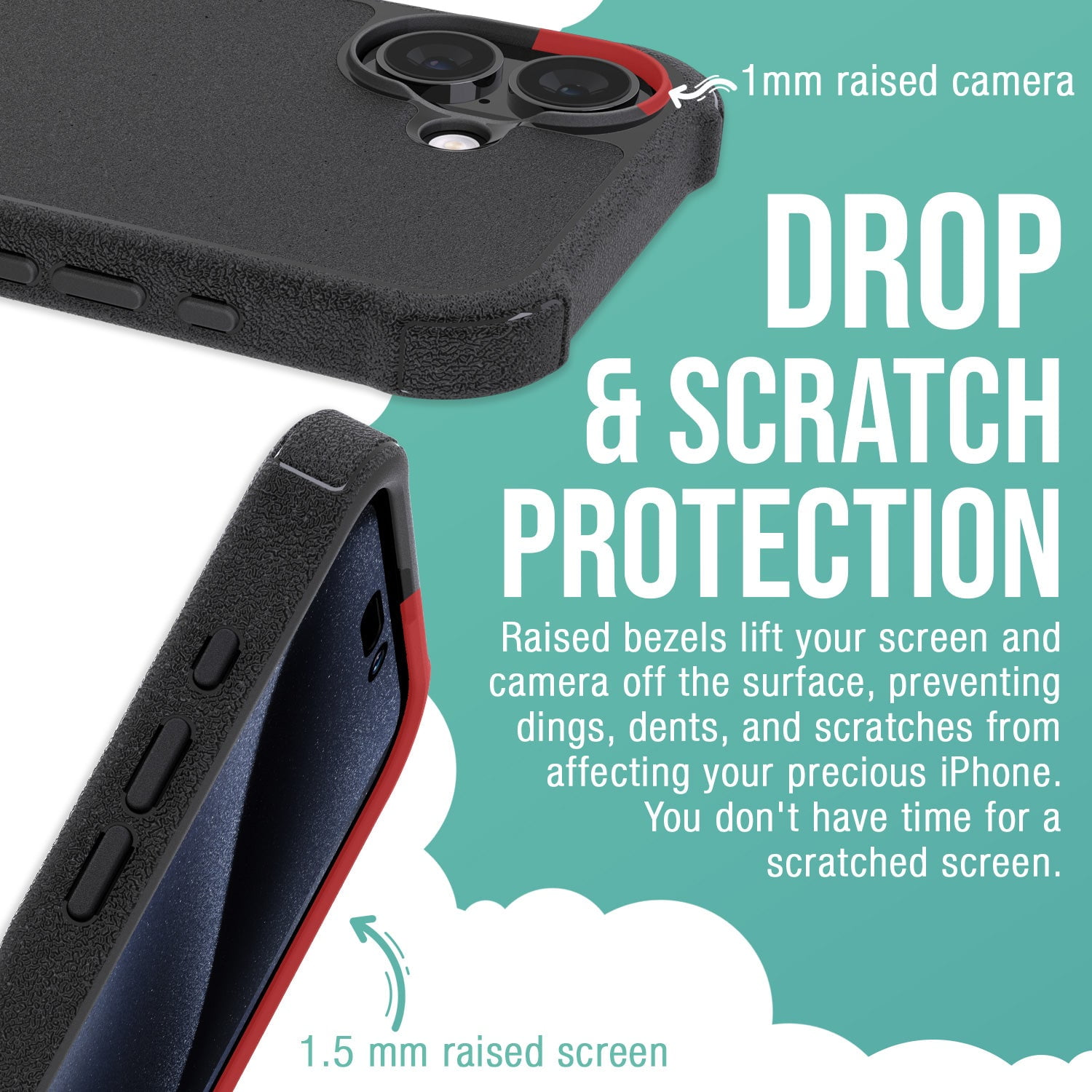 Smartish® iPhone 16 Protective Magnetic Case - Gripzilla Compatible with MagSafe [Rugged + Tough] Heavy Duty Grip Armored Slim Cover w/ Drop Tested Protection for Apple iPhone 16 - Black Tie Affair