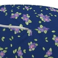 thumbnail image 3 of Violet Pouf Cover with Zipper, Repetitive Multitude Pansy Viola Flowers Printing on Plain Backdrop, Soft Decorative Fabric Unstuffed Case, 30" W X 17.3" L, Dark Blue and Multicolor, by Ambesonne, 3 of 5