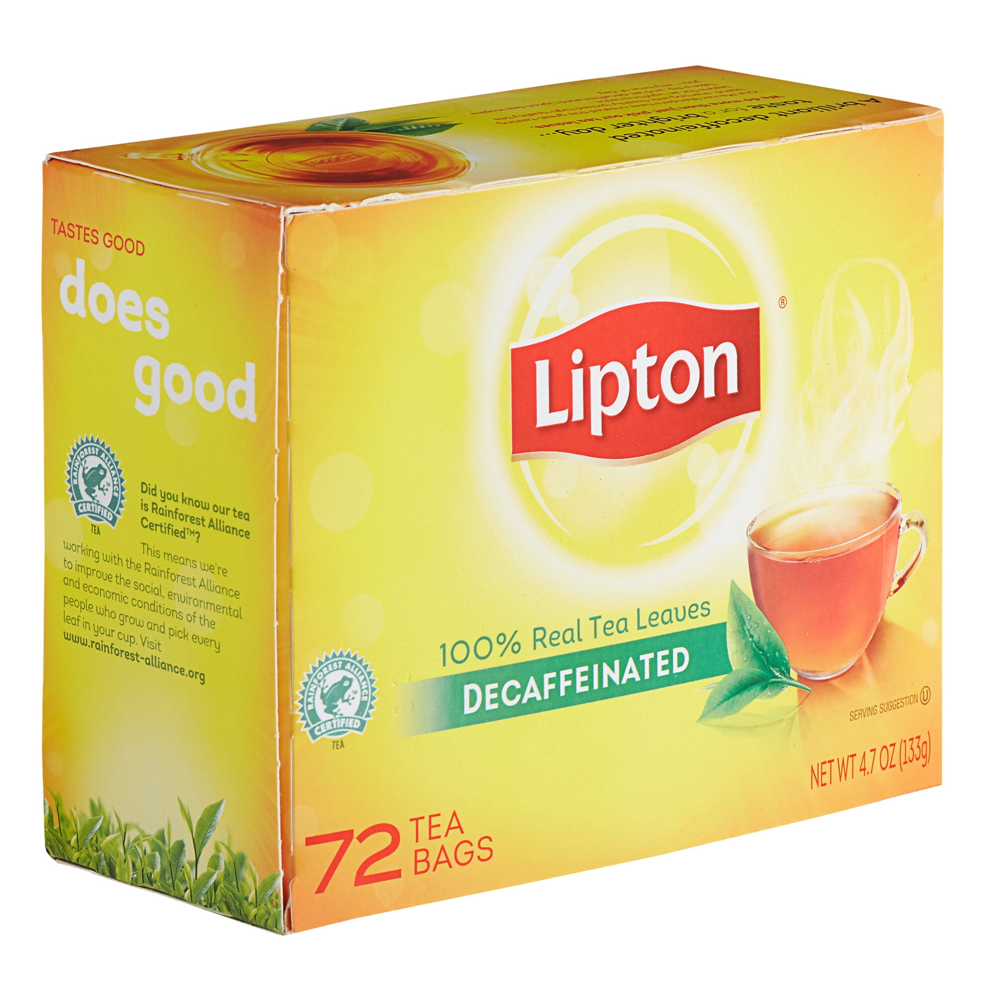Sachets de thé noir décaféiné Lipton - 72/boîte