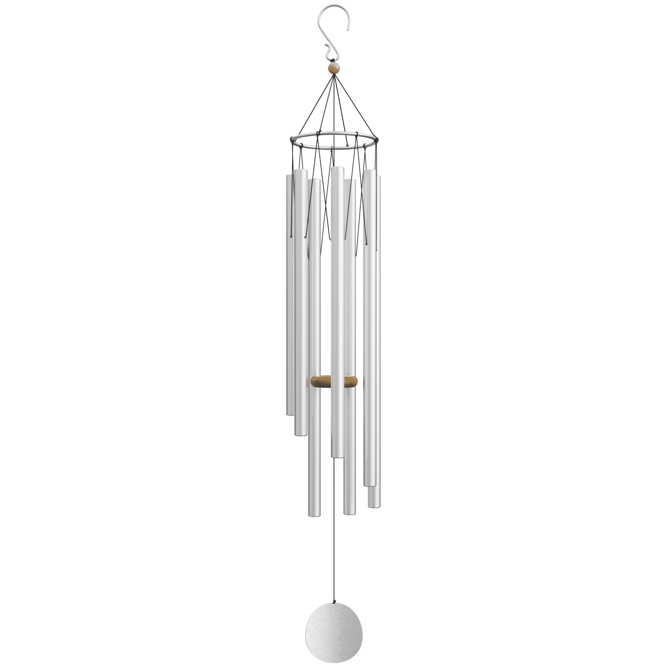 Solfeggio Wind Chimes 528hz Healing Tones Frequencies 44 inch Silver