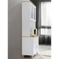 thumbnail image 4 of Pemberly Row Armoire de Cuisine en Porcelaine Haute de 32 Pouces de Large avec Rangement pour Micro-Ondes, Blanc, 4 of 7