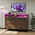 thumbnail image 4 of 8 Drawers Mdf+Pb+Iron Side Cabinet With Light And Socket 124.6*42.4*90Cm, 4 of 9