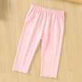 thumbnail image 5 of DJDLJWCJ Baby Girls Wide Leg Joggers Pants Elastic Waist Breathable Ribbed Casual Pants Solid Color Stretch Soft Pants Pink Size 9-12M, 5 of 10