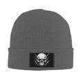 thumbnail image 2 of XMXT Winter Casual Beanie Hats for Men Women, Mysterious Skull Illustration Unisex Adult Cap Warm Daily Knit Hat Skull Caps, Deep Heather, 2 of 9