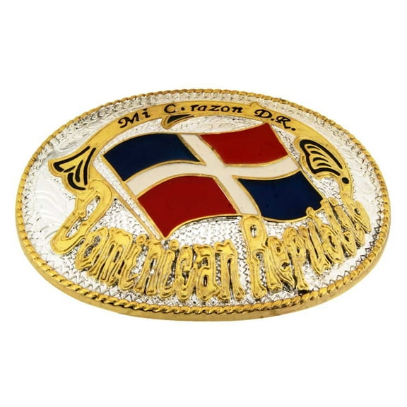 Dominican Republic Country Flag Belt Buckle Domingo Spanish Nation Fashion Metal