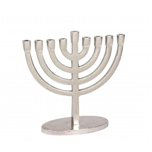 Giftmark M-664 Hammered Aluminum Menorah With Oval Base