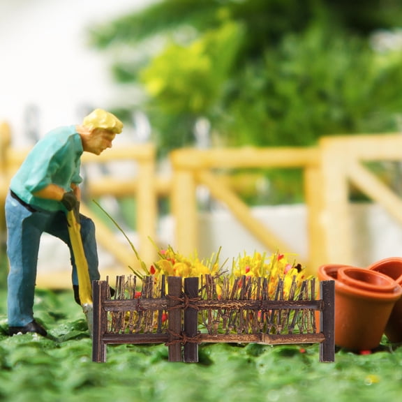 LOLIPPYY Mini Fencing Decoration Set, Dark Brown Garden Party Accessories for Outdoor and Indoor Use