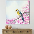 thumbnail image 2 of Designart ' Beautiful Bird Sitting On Flowering Branch ' Traditional Canvas Wall Art Print, 2 of 4