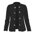 thumbnail image 5 of Women's Double Button Suit Jackets Notch Lapel Long Sleeves Open Front Blazers Work Office Casual Business Cardigans, 5 of 5