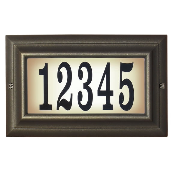 Edgewood Standard Lighted Address Plaque In Oil Rub Bronze Frame Color