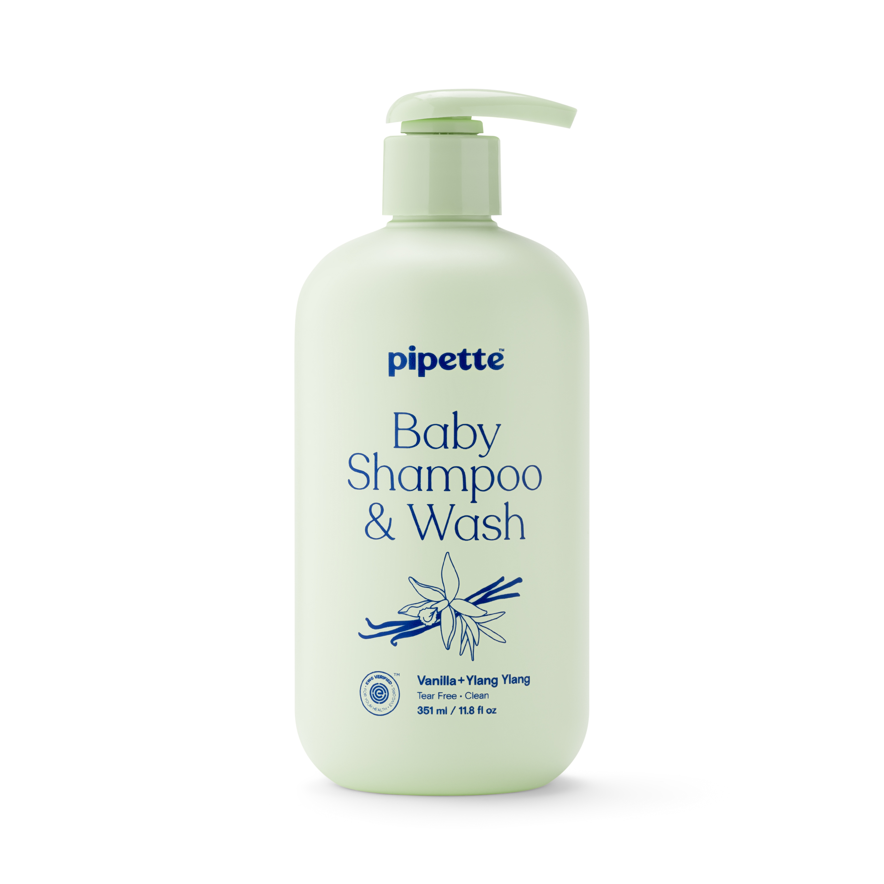 Pipette Tear-Free Baby Shampoo & Wash, Vanilla + Ylang Ylang, 11.8 fl oz