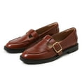 thumbnail image 2 of YDN Women Chic Round Toe Mary Jane Flats Adjustable T-Strap Buckle Low Heels Shoes Daily Wear Party Size 8 Maroon, 2 of 4