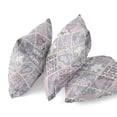 thumbnail image 5 of Fall Patch Snowflowers Throw Fabric Pillow in Gray Blue Navy 16x16, 5 of 7