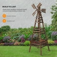 thumbnail image 3 of Wooden Windmill, Weather-Proof Wind Spinner, Outdoor Wind Mill for Garden Lawn Patio Decoration (Carbonized, Large), 3 of 7
