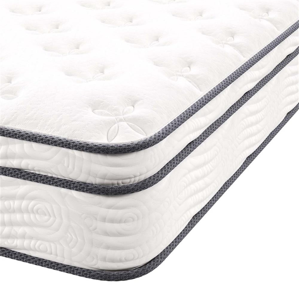 Pemberly Row 10" Modern Innerspring and Foam King Mattress in White