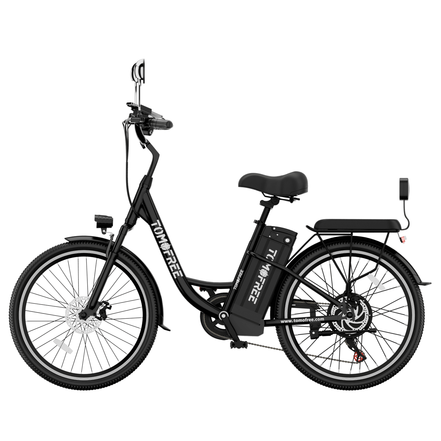 Tomofree Cityscape Electric Bike 500W E-bike 48V 20Ah Electric City Cruiser Bicycle 22mph Electric Commuter Bike for Adults 7-Speed, 24" E Bike for Female Male,White/Black